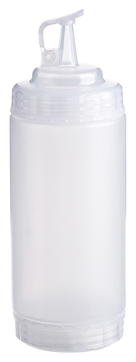 Диспенсер для соуса Gastroplast 79685 500 мл d=7 см h=20 см (пластик) прозрачный c 2 прозрачными крышками