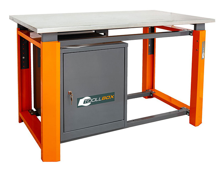 Верстак слесарный однотумбовый КМК завод TOOLLBOX Premium ТВР 1200(ТВ0) оранжевый, серый