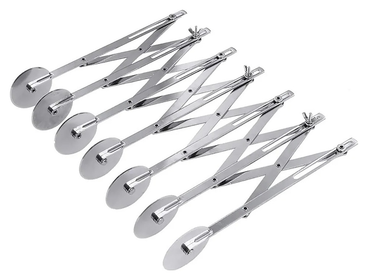 Нож роликовый для теста раздвижной Restopit рп41 d=5,5 см 7 гладких лезвий (нерж. сталь)