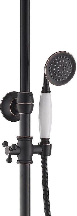 Adelia SX-6010/04 с верхней душевой лейкой "Тропический дождь", черный антик