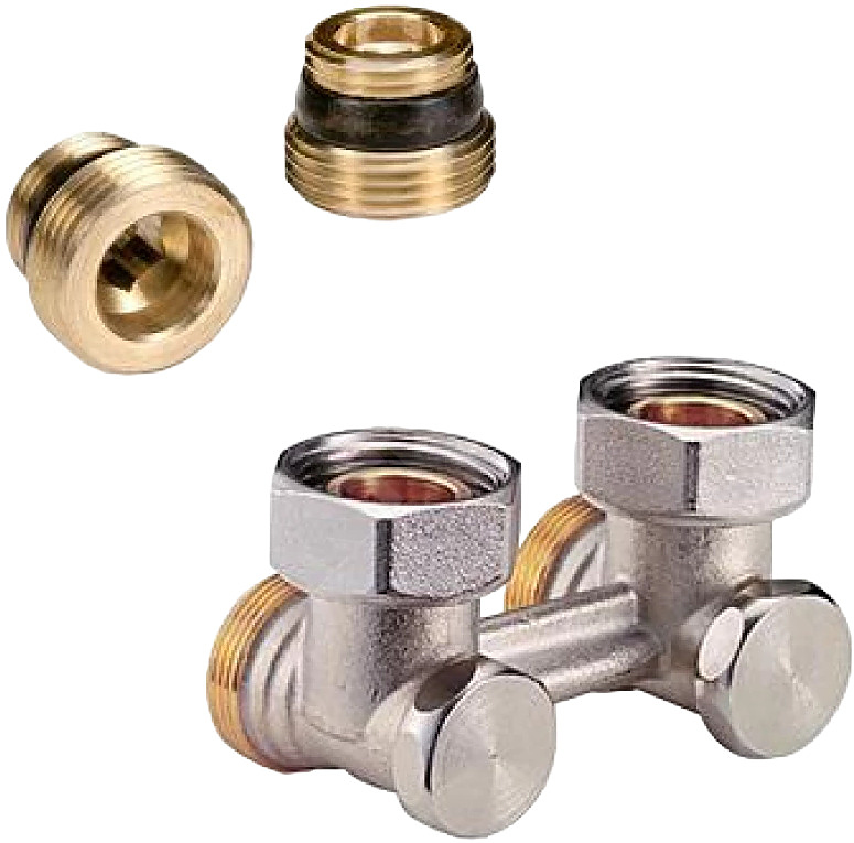 Ду 15 Ру10 1/2"x3/4" под евроконус двухтр. с переходниками R388 R388X012, угловой