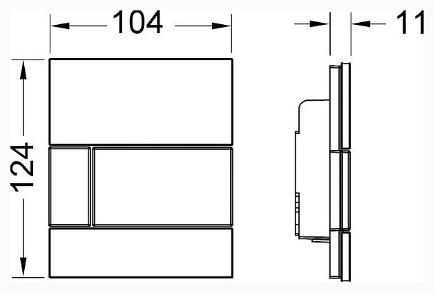 TECEsquare 9242800 для писсуаров, стекло и клавиши белые