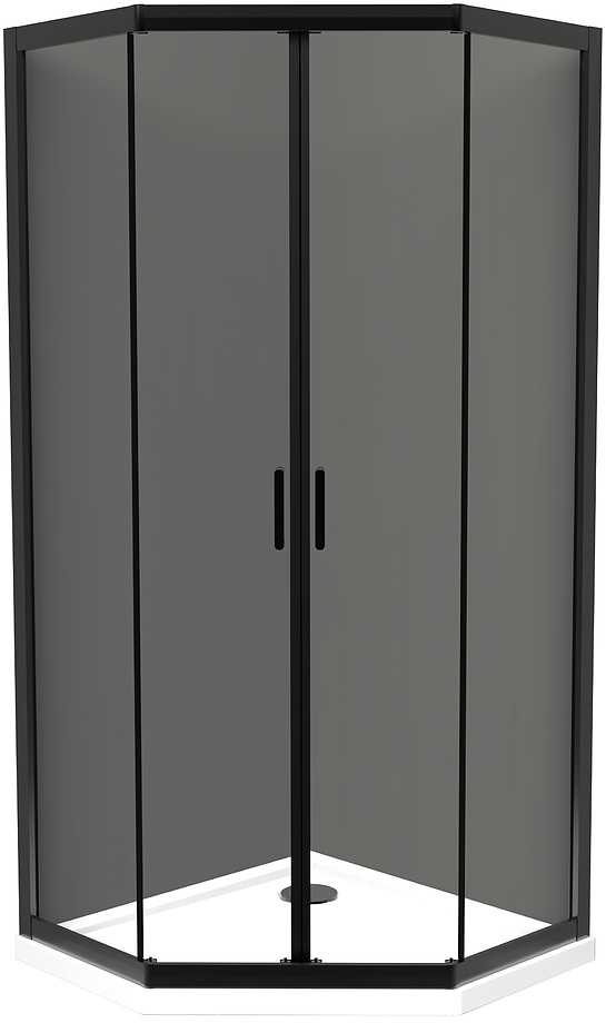 UNO-195-P-2-90-C-NERO 90x90x195 см, стекло прозрачное