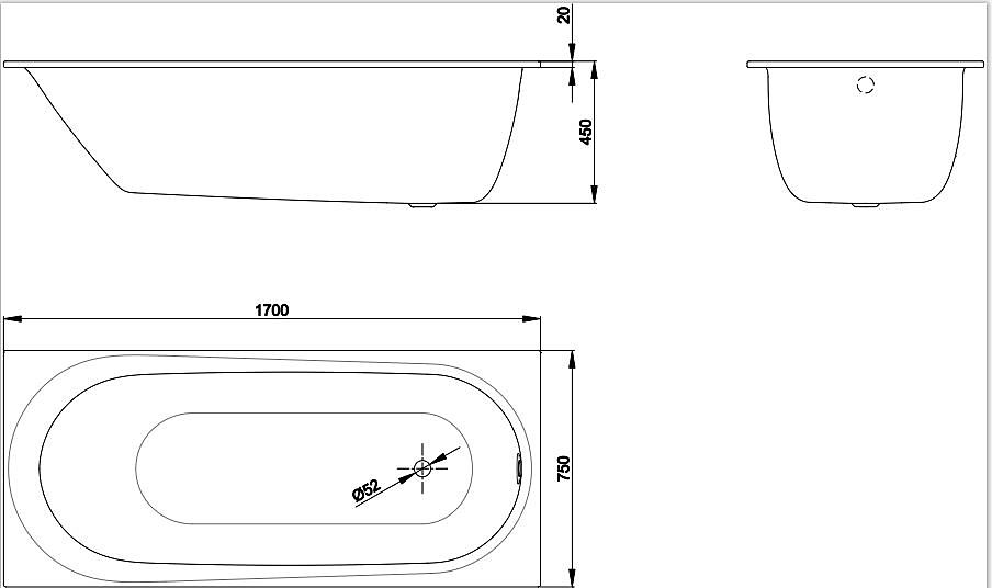 Comodo 1250-035 170x75 см, сталь