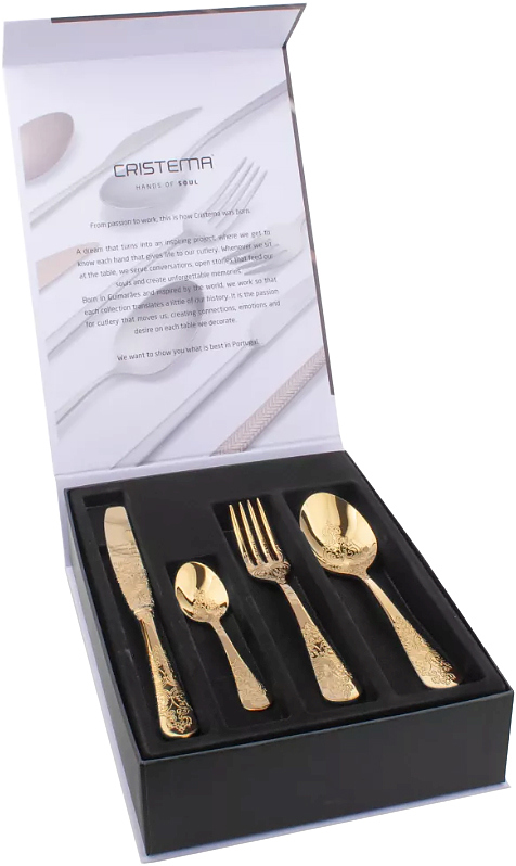 PEP-7800-24LD 24 шт., на 6 персон, зеркальная полировка, золото