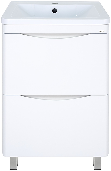 Тумба под раковину Misty Атлантик-60 59х72 см, с 2 ящиками, белая