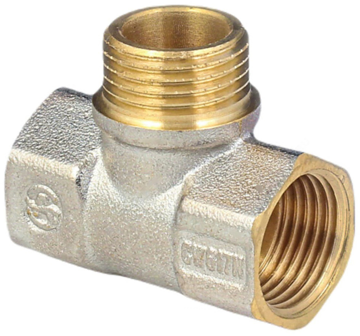 Фитинг Aquasfera 9009 Ду 15 (1/2") ВР/НР/ВР  ГОСТ 32585-2013, латунь, никель