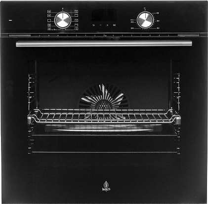 Духовой шкаф Jacky's JO EB7638 черное стекло с серебристой фурнитурой