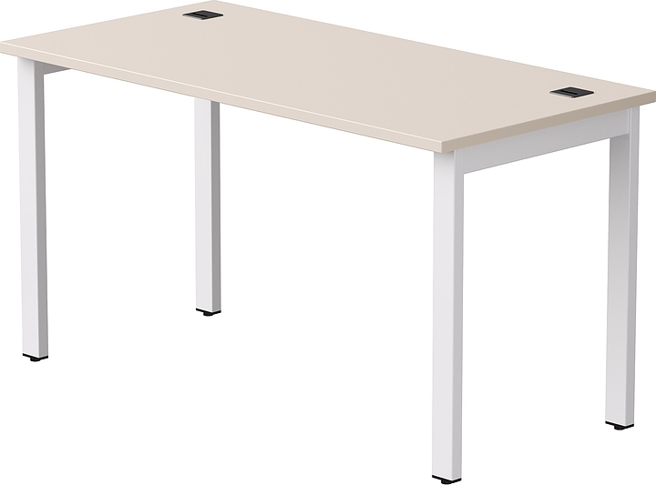 Стол офисный Everprof EVO 1380х670х755 мм (ЛДСП / металл) кашемир / белый