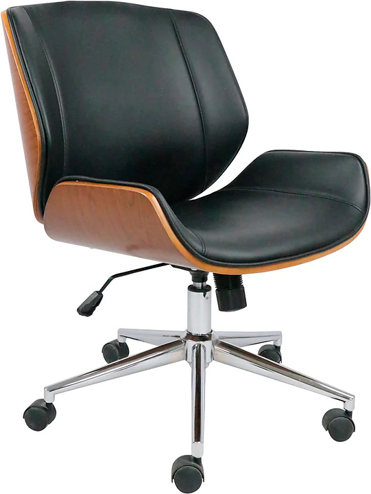 Стул компьютерный Hesby Luminary Enchantment (полимер / фанера / металл) черный / коричневый / хром