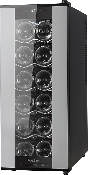 Винный шкаф TESLER WCV-120 SILVER серебристый