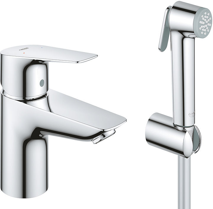 Смеситель для раковины и биде Grohe BauEdge New 23757001 с гигиеническим душем