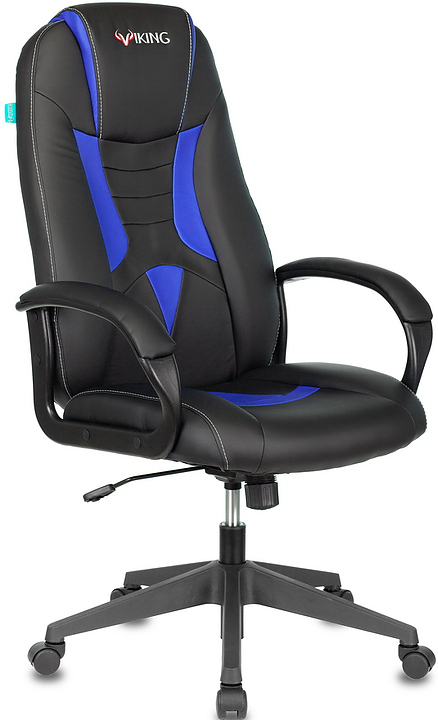 Кресло игровое Бюрократ VIKING-8N/BL-BLUE черный/синий искусственная кожа