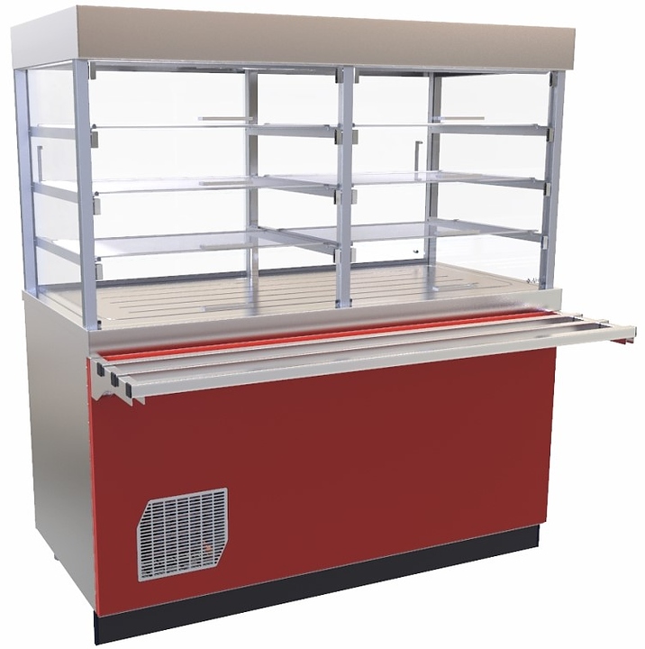 Прилавок-витрина холодильный Abat Сэйла ПВВ(Н)-70Е-С-03-НШ бордо