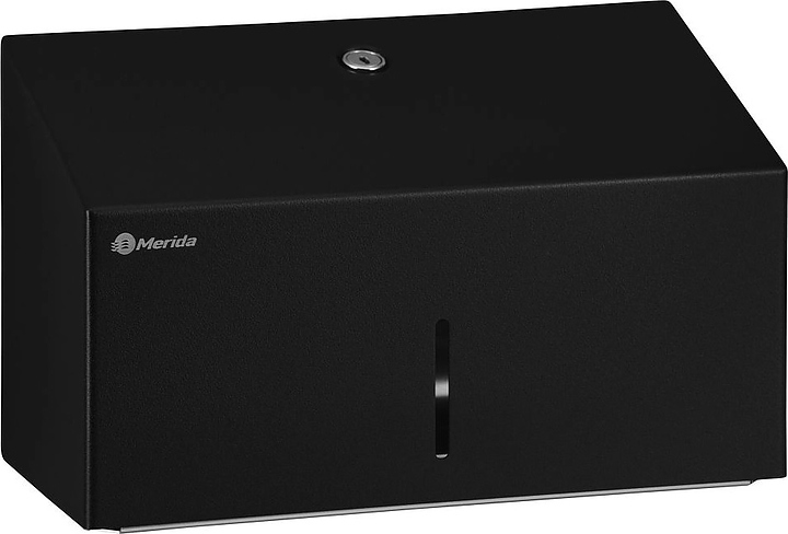 Диспенсер листовых бумажных полотенец Merida STELLA R MINI BLACK ASC201.R V-сложение (нерж. сталь) черный
