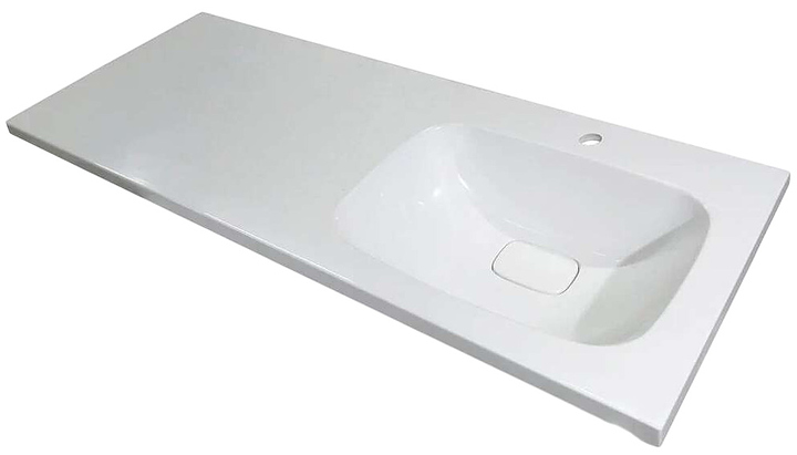 Раковина из литьевого мрамора Taliente Barselona Эстет ФР-00007068R 120х48х19 см правая, белый