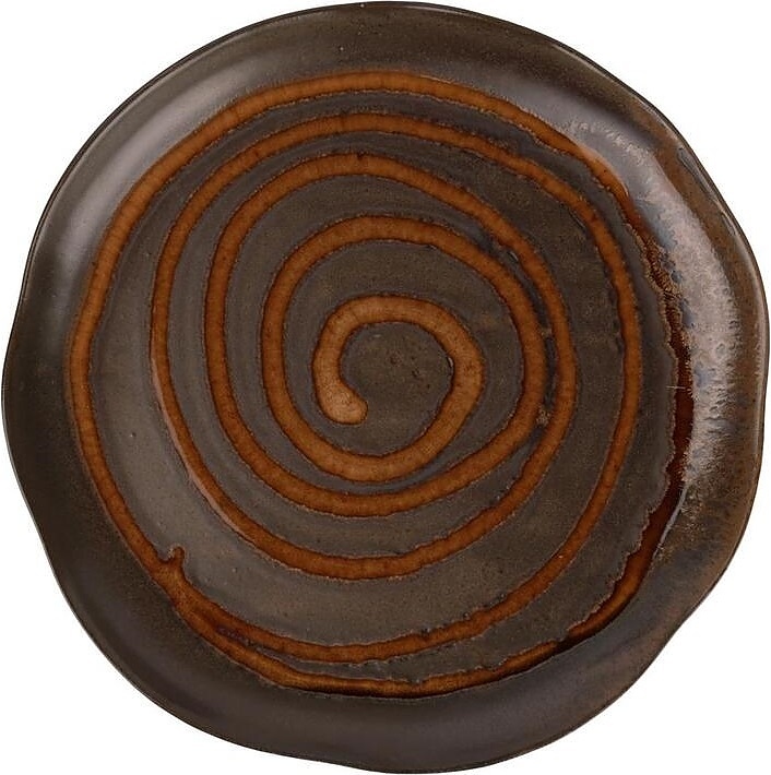 Тарелка P.L. Proff Cuisine Dark Brown Lava lines Frutti di Mare QB23055002 d=27 см h=2,5 см (керамика)