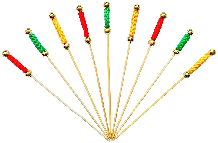 Пика шпажка P.L. Proff Cuisine 4627151560854 бамбук Рио 12 см желтый/красный 100 шт