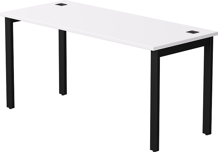 Стол офисный Everprof EVO 1580х670х755 мм (ЛДСП / металл) белый / черный