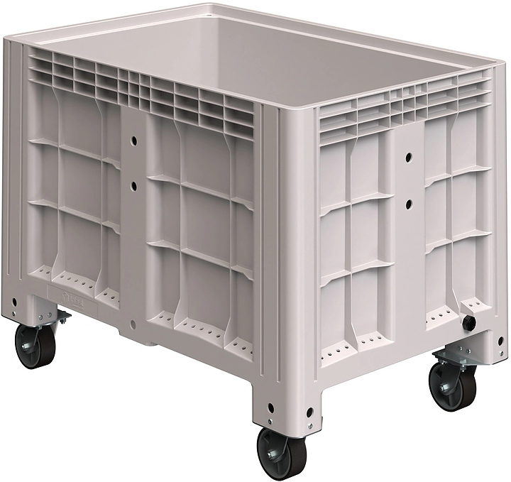 Контейнер iPlast iBOX 11.602 1200х800х920 мм на колесах, с пробкой 1", светло-серый