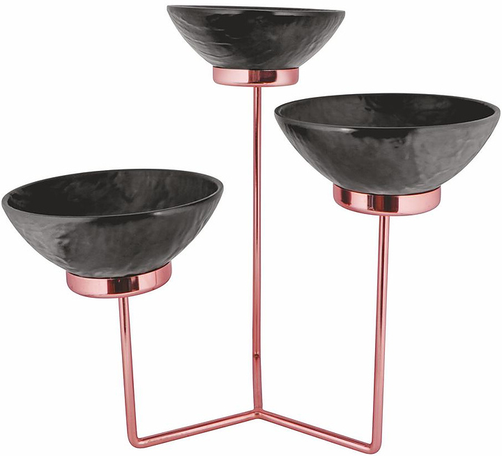 Подставка фуршетная P.L. Proff Cuisine Hotelware QC 8000 C Copper 52х52х49 см + 3 салатника меламин