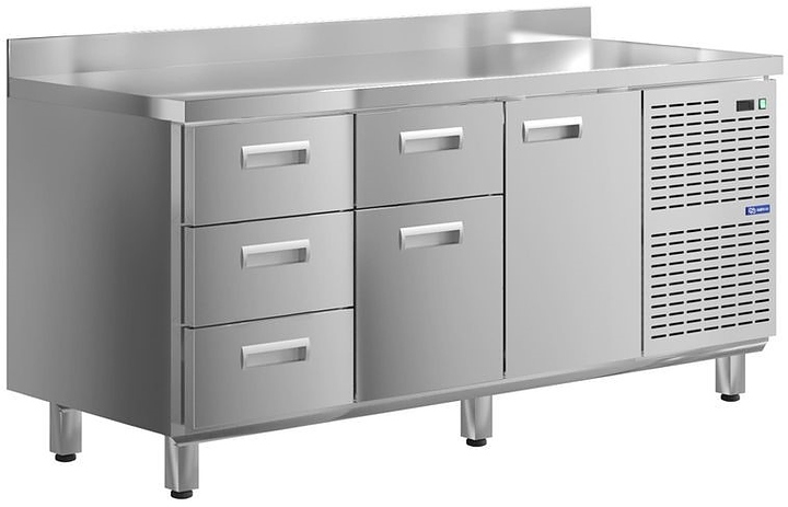 Стол холодильный KAYMAN КСХ-341/70 (1 дверь, 5 ящиков)