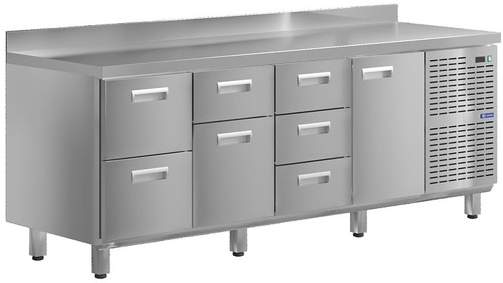 Стол холодильный KAYMAN КСХ-2431/70 (1 дверь, 7 ящиков)