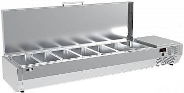 Витрина холодильная Carboma IDO A40 SM 1,6 (7 GN1/3) c крышкой