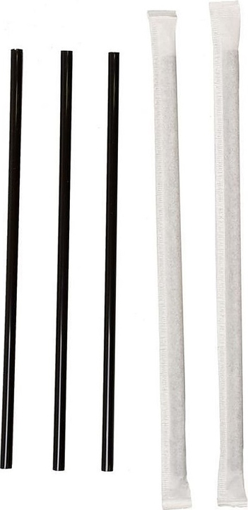 Трубочки для коктейля P.L. Proff Cuisine d=5 мм h=21 см (250 шт.) с изгибом черные в индивидуальной упаковке