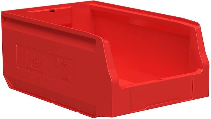 Контейнер iPlast Logic Store 350x225x150 мм с отверстиями для перегородки, красный