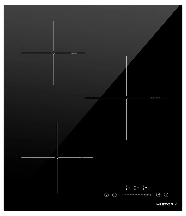 Варочная панель встраиваемая HiSTORY HI-4310-BBK 3 индукционная, черный