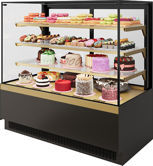 Витрина кондитерская Chilz VETE II KUB LUX 60 шоколад, золотой глянец