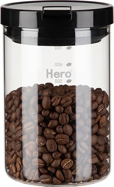 Банка для хранения кофе ZeroHero 1200 мл (боросиликатное стекло) с крышкой (полипропилен)