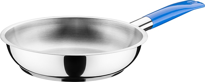 Сковорода MGSteel 79186 1 л d=20 см h=4 см (нерж. сталь) с синей ручкой (винил)