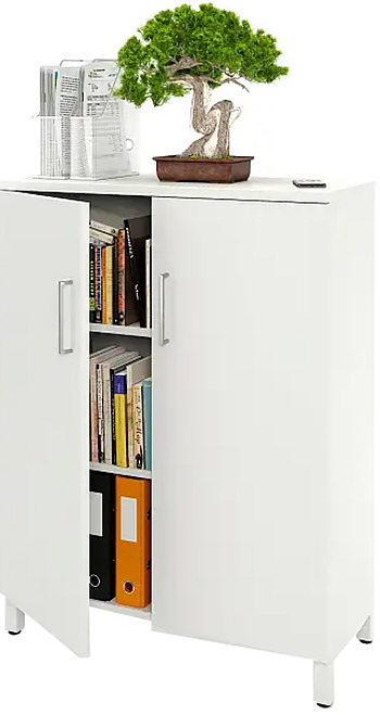 Шкаф для документов ZAMM 3 полки, 2 двери МК 414 90х41,4х120 см белый