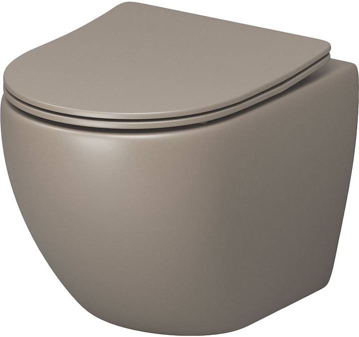 Унитаз подвесной с крышкой-сиденьем Grossman Color GR-4455BRLMS светло-коричневый матовый