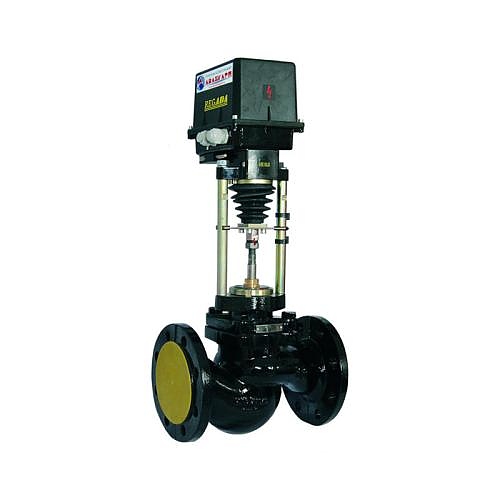 Клапан запорно-регулирующий Арма-Пром КЗР 25ч945п односедельный Ду 80 Ру16 фл Kvs=63м3/ч с эл/привод ST0.1