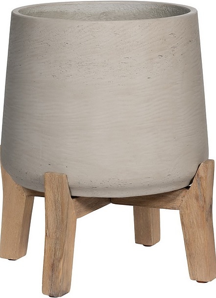 Кашпо Pottery Pots Patt (28х29 см) с подставкой, бежевое