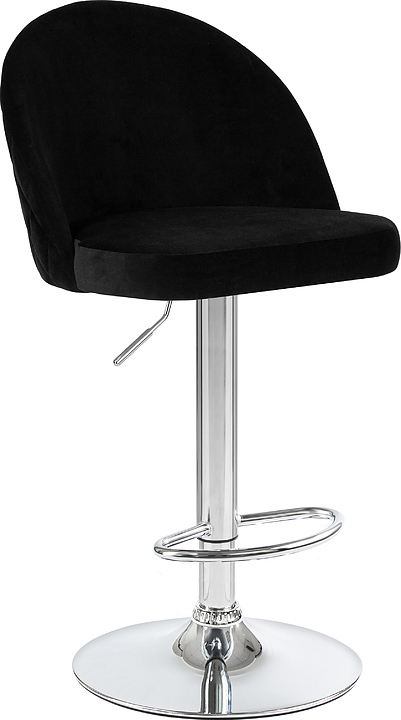 Стул барный DOBRIN 3036-LM MILANA (черный велюр, хромированная сталь)