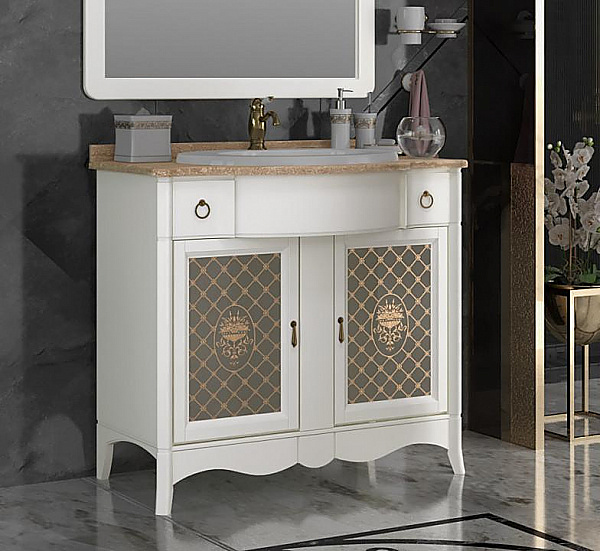 Тумба напольная под раковину OPADIRIS Виктория 90 Z0000012694, слоновая кость