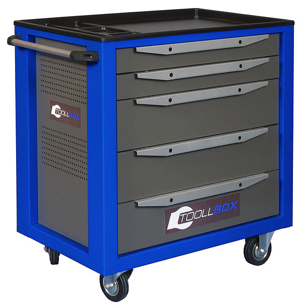 Тележка инструментальная КМК завод TOOLLBOX Standart TBS-5 225 кг, RAL 2008/RAL 5005