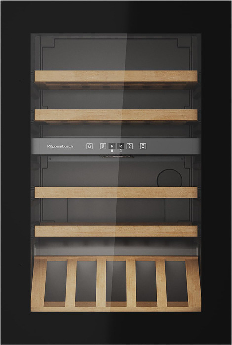 Встраиваемый винный шкаф Kuppersbusch FWK 2852.0 S  594х535х887 мм черное стекло