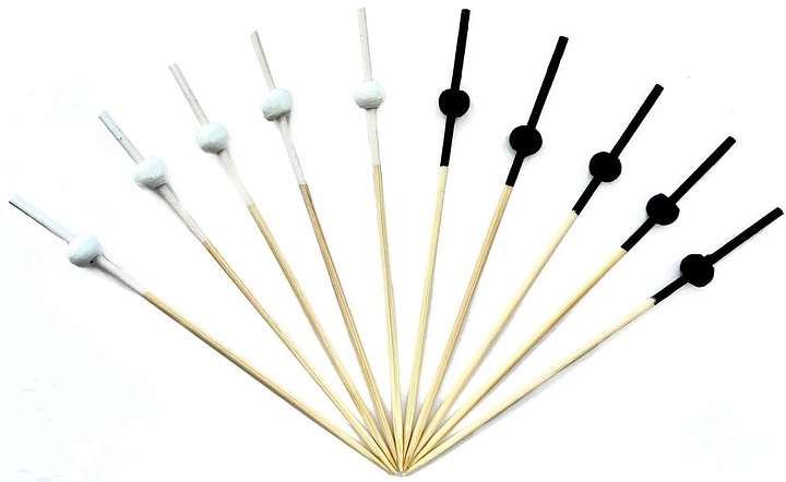 Пика шпажка P.L. Proff Cuisine 4627151560885 бамбук "Шарик" белый/черный 10 см 100 шт