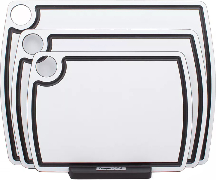 Набор разделочных досок ComposeEat Fashion NRD31018OA6 3 шт, белый / черный