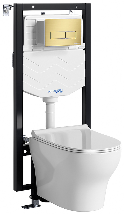 Система инсталляции с унитазом Wasserkraft Vils 56TLT.010.ME.MG03.H001 золото матовое
