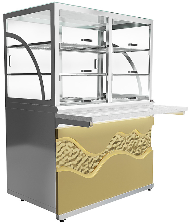 Прилавок холодильный Luxstahl ПХК (С)-1200 Premium Gold River (Золотая Река)