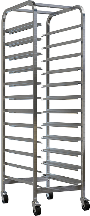 Тележка-шпилька для гастроемкостей Restoinox ТШРП-12У 600х400 и GN1/1 (530х325)