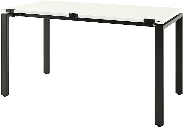 Стол офисный прямой ZAMM Формат 60х30 ТР 1800х600 с пропусками, белый/черный