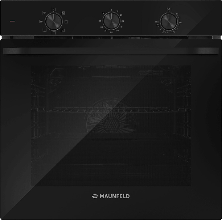Духовой шкаф Maunfeld FEOF7871B2 черный / стекло с черной фурнитурой