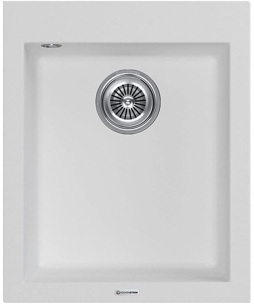 Кухонная мойка KUCHENSTERN 203WH20 OBEN 45 α-Granit 410х500х200 мм белый
